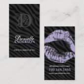 MONOGRAM ZEBRA PRINT MAKEUP ARTIST VISITEKAARTJE (Voorkant / Achterkant)