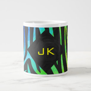 Monogram Zebra, zwart en regenboogdruk Grote Koffiekop