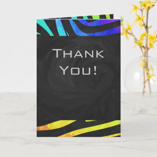 Monogram Zebra, zwart en regenboogdruk Kaart (Gele Bloem)
