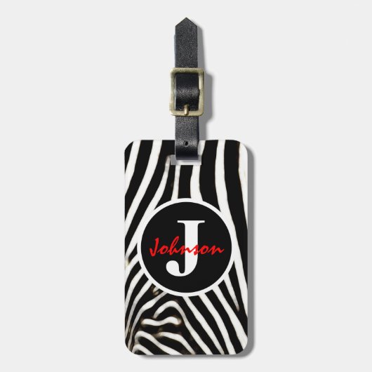 Monogram Zebrapatroon Bagagelabel (Voorkant verticaal)