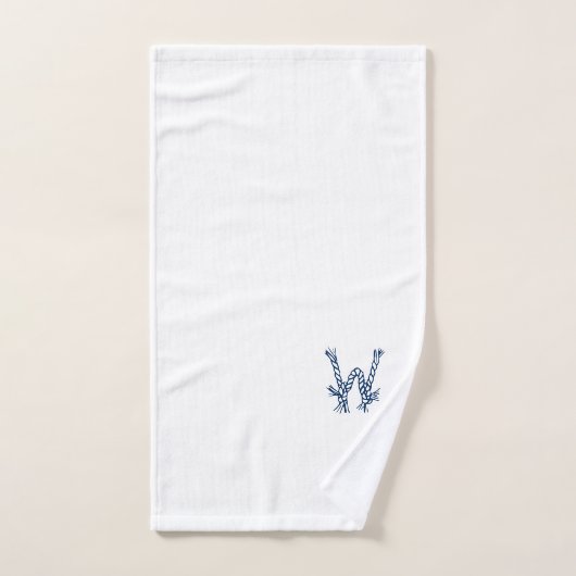 Monogram zeemansbrood, aangepast zeezeiltouw bad handdoek (Handdoek)