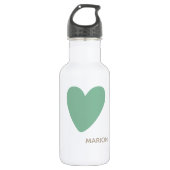 Monogram Zeevruchten Mint Groene Hart Water Fles (Voorkant)
