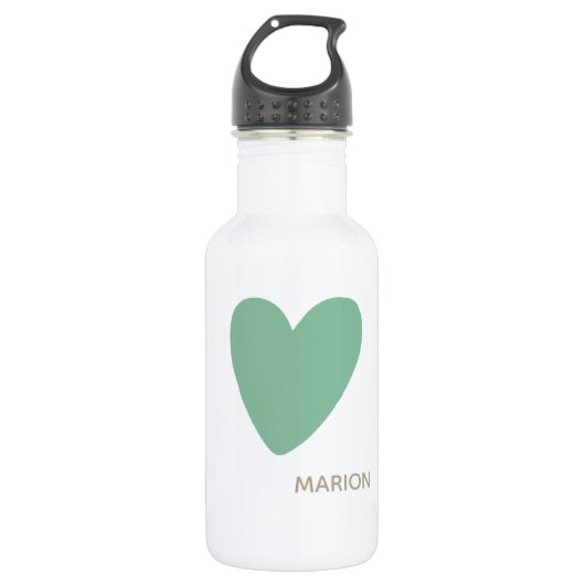 Monogram Zeevruchten Mint Groene Hart Water Fles (Voorkant)