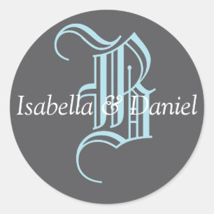 Monogram zegelmonogram ronde sticker