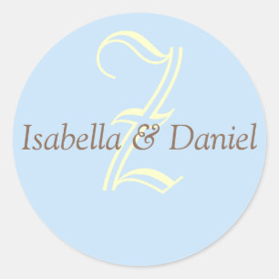 Monogram zegelmonogram ronde sticker