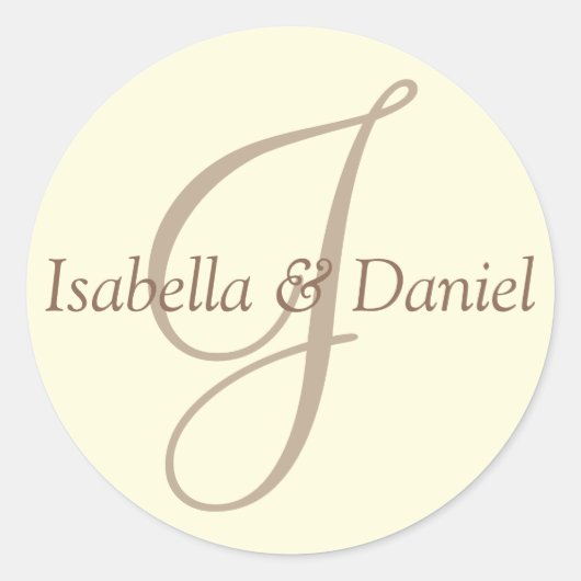 Monogram zegelmonogram ronde sticker (Voorkant)