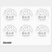 Monogram Zilver Confetti bruiloft gunst Labels (Vel)