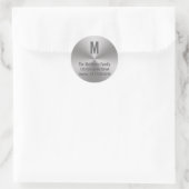 Monogram Zilver Geborsteld Metaal Kijk |Radiaal ad Ronde Sticker (Tas)