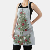 Monogram Zilver Marmer Waterverf Kerstboom Schort (Insitu)