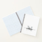Monogram zilver wit zwart persoonlijk notitieboek (Binnen)