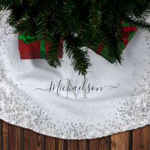 Monogram Zilveren Glitter Girly Glam Kerstboom Rok