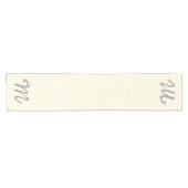 Monogram Zilveren Letter M Cream Tafelloper (Horizontaal)