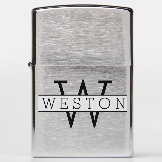 Monogram Zippo aansteker monogram geschenk (Voorkant)