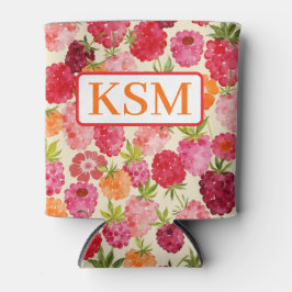 Monogram Zomer Raspberry Waterverf Coquette Blikjeskoeler