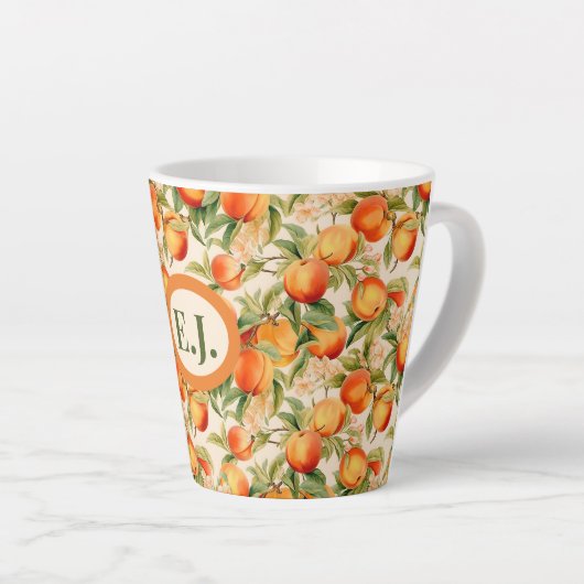 Monogram zomerse perziken latte mok (Rechterhoek)
