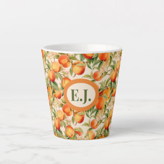 Monogram zomerse perziken latte mok