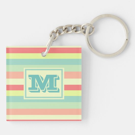 Monogram zomerstapes sleutelhanger (Achterkant)