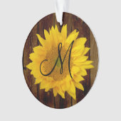 Monogram Zonnebloem  Land Bloem Ornament (voorkant)