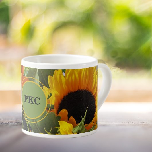 Monogram zonnebloemen Afdrukken 6oz Espresso Cup Kop