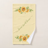 Monogram Zonnebloemen Geel Groen Bloemstuk Bloemen Bad Handdoek (Handdoek)
