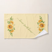Monogram Zonnebloemen Geel Groen Bloemstuk Bloemen Bad Handdoek (Handdoek)