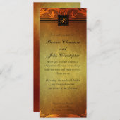 Monogram zonnesodig Hues Fall Weddenschap Kaart (Voorkant / Achterkant)