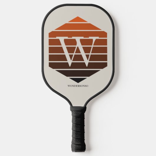Monogram Zonsondergang Gradiënt zeshoek Pickleball Paddle (Voorkant)