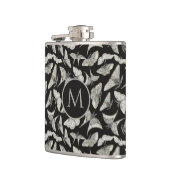 Monogram zwart beige mot bug patroon heupfles (Links)