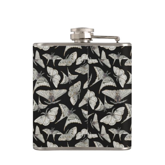 Monogram zwart beige mot bug patroon heupfles (Achterkant)