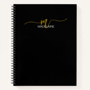Monogram Zwart Bruin Persoonlijk Notitieboek
