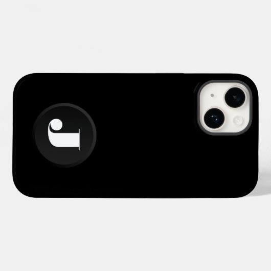 Monogram zwart Case-Mate iPhone case (Achterkant (horizontaal))