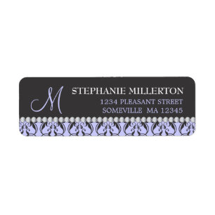 Monogram zwart Damask & Diamonds Etiket