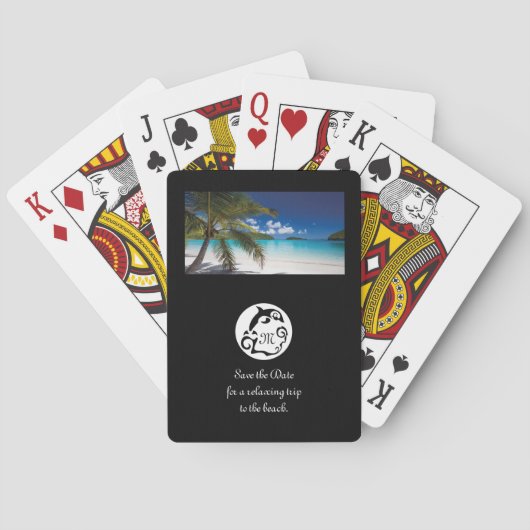 Monogram zwart Dolphin Silhouette Pokerkaarten (Achterkant)