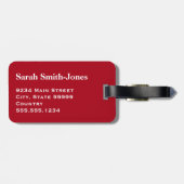 Monogram Zwart Donkerrood Barcode Cirkelstreep Bagagelabel (Achterkant horizontaal)