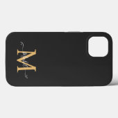 Monogram zwart | Elegant minimalistisch Case-Mate iPhone Case (Achterkant (horizontaal))