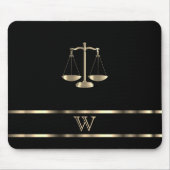 Monogram Zwart en Goud - Advocaat Muismat (Voorkant)