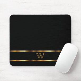 Monogram zwart en goud muismat