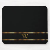 Monogram zwart en goud muismat (Voorkant)