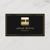 Monogram zwart en gouddeeg visitekaartje (Voorkant)