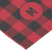 Monogram zwart en rode buffels medium tafelloper (Hoek)