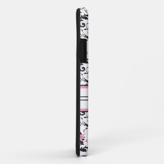 Monogram zwart en roze Damask Case-Mate iPhone Case (Achterkant/rechts)