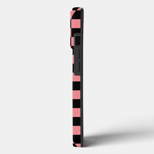 Monogram zwart en ROZE Geruite Bloem Case-Mate iPhone Case (Achterkant / Links)