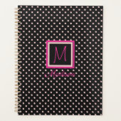 Monogram zwart en roze poka Dot Trendy Planner (Voorkant)