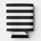 Monogram zwart en roze preppy Stripes Blikjeskoeler (Achterkant)