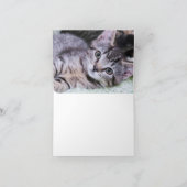 Monogram zwart en Turquoise Blue Bedankkaart (Binnen)