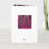 Monogram zwart en warm roze Zebra Kaart (Achterkant)