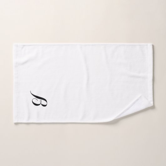 Monogram zwart en wit bad handdoek (Handdoek)