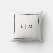 Monogram Zwart en Wit Eenvoudig Klassiek Minimalis Kussen (Voorkant)