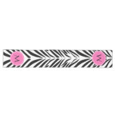 Monogram zwart en wit en warmroze Zebra afdrukken Lange Tafelloper (Horizontaal)