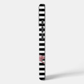 Monogram zwart en wit gestreept met string Case-Mate iPhone case (Achterkant / Links)